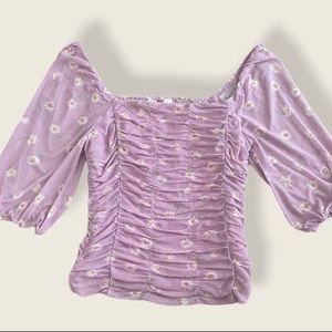 Elodie Lilac Floral Crop Top